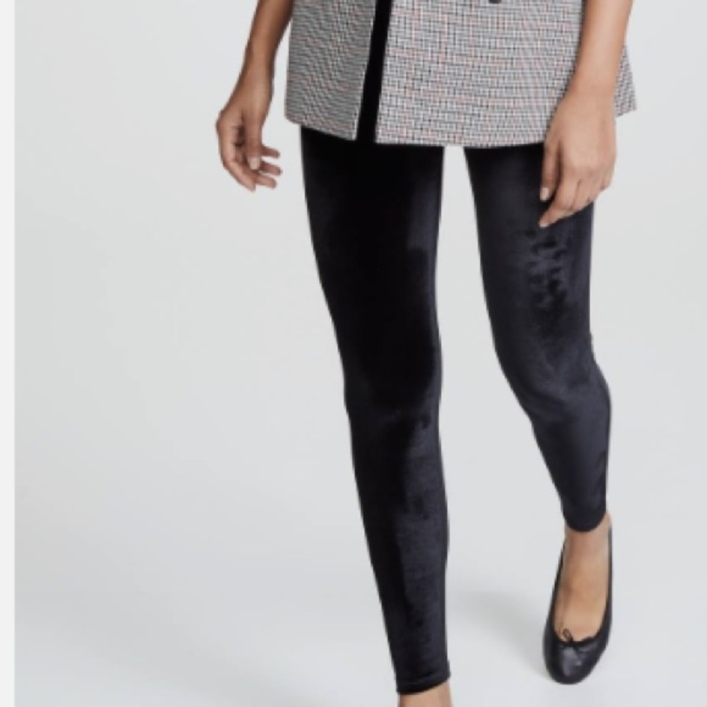 Anthropologie Womens Black Velvet Legging S